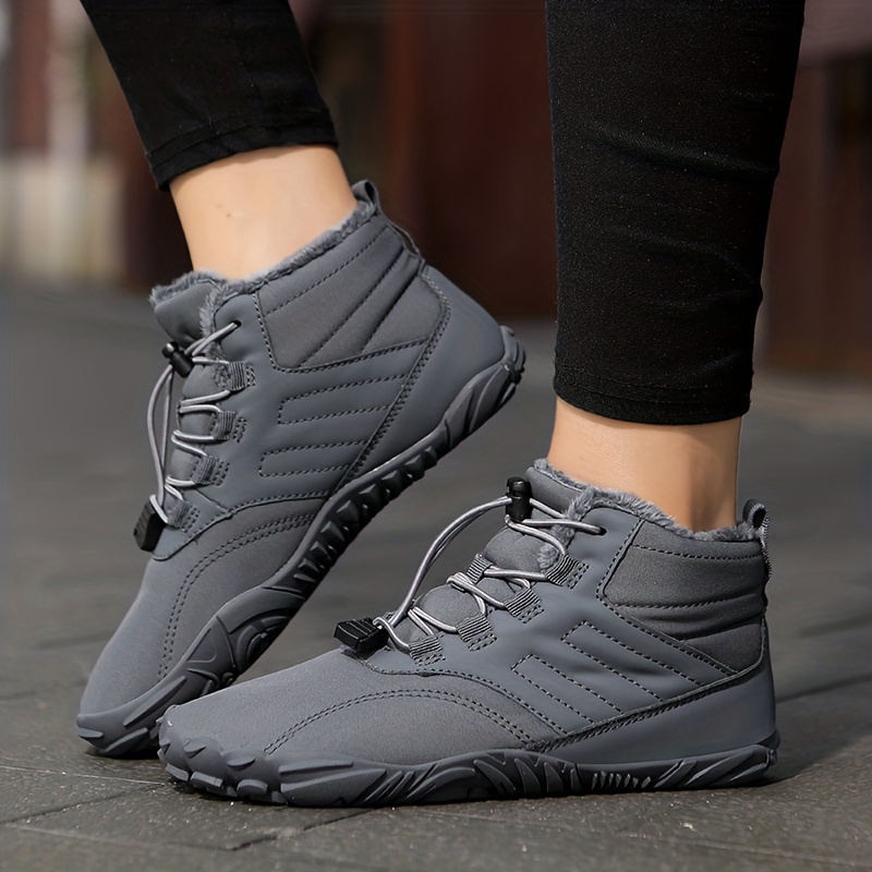 mens hiking boots warm plush lining durable non slip comfortable snow boots outdoor shoes for hiking climbing hunting trekking fall winter details 6