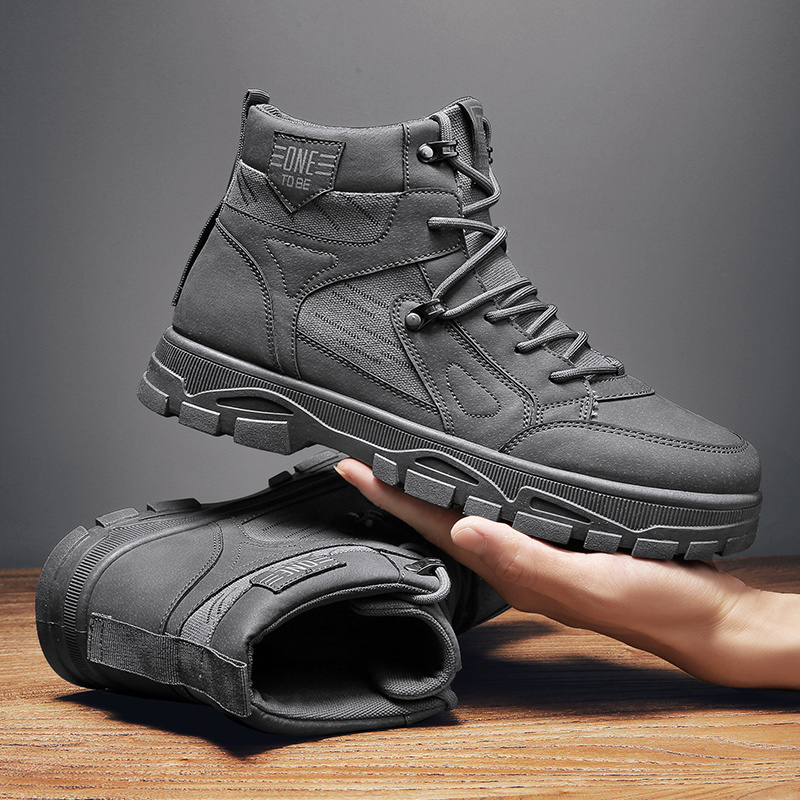 mens comfortable breathable durable lace up boots hiking boots for winter details 7