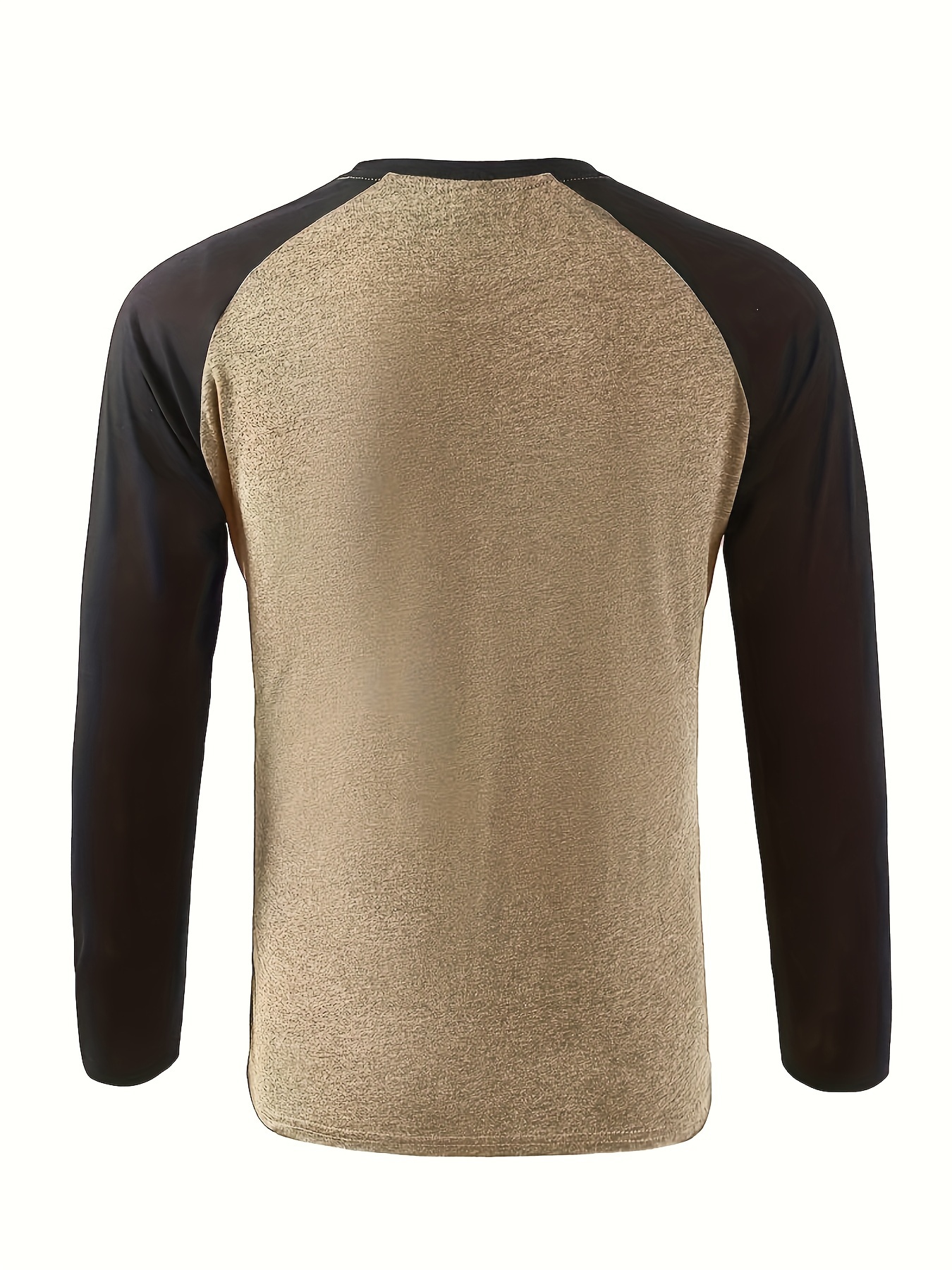 mens basic casual long sleeve color block raglan sleeve t shirt for spring fall details 28