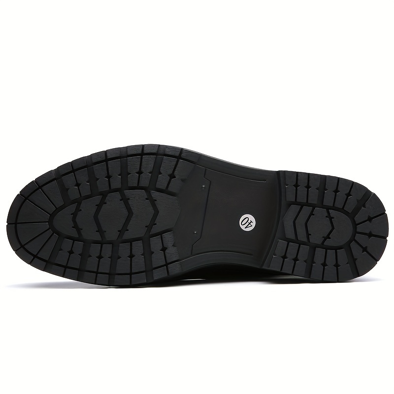 plus size mens trendy high top riding boots with side zipper comfy non slip solid casual durable shoes for mens outdoor activities details 1