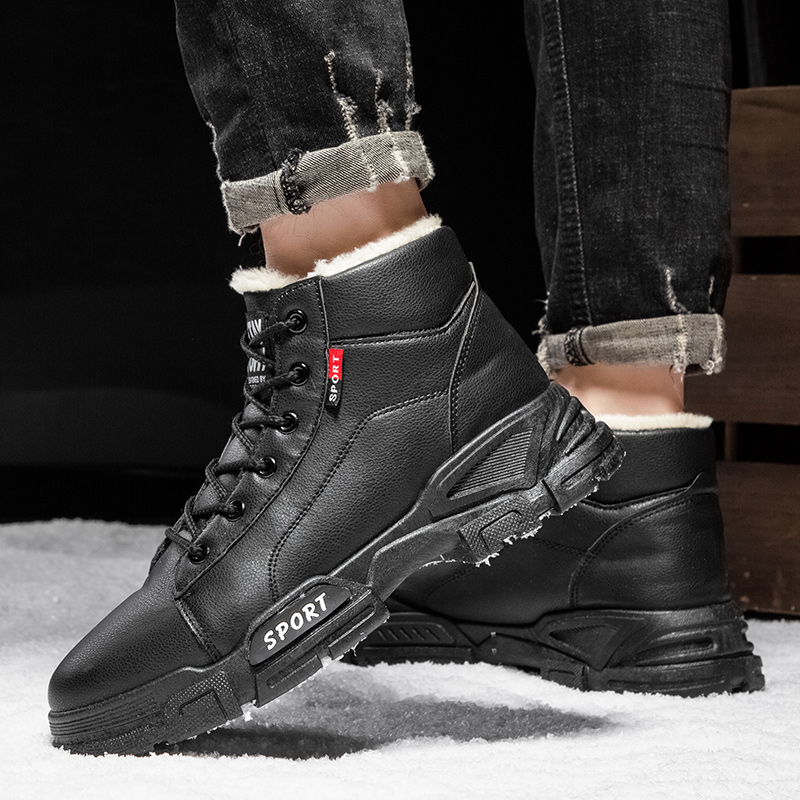 mens comfortable warm lace up boots snow boots autumn winter details 4