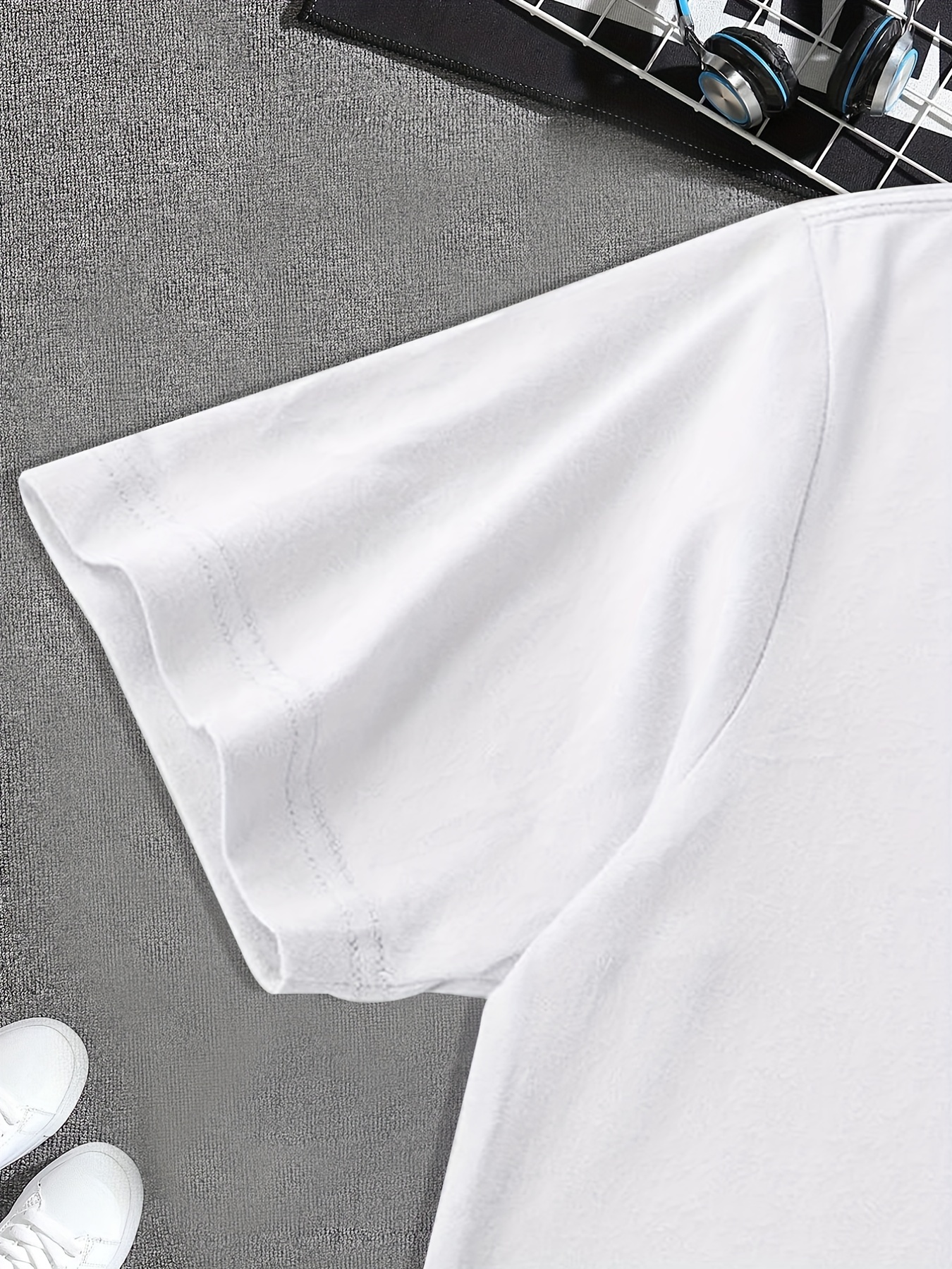 simple letter print mens graphic t shirt casual comfy tees for summer details 12