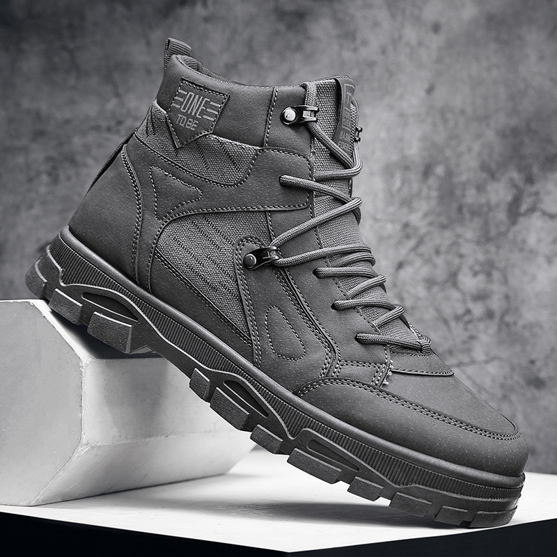 mens comfortable breathable durable lace up boots hiking boots for winter details 2