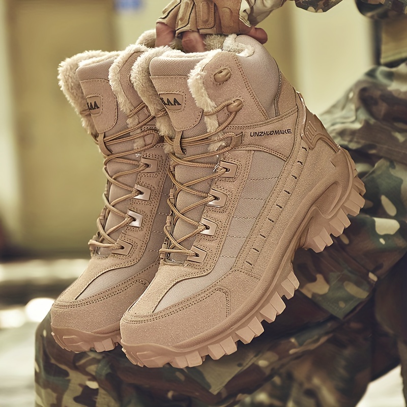 mens outdoor service boots combat boots casual lace up walking shoes army boots military boots for training details 0