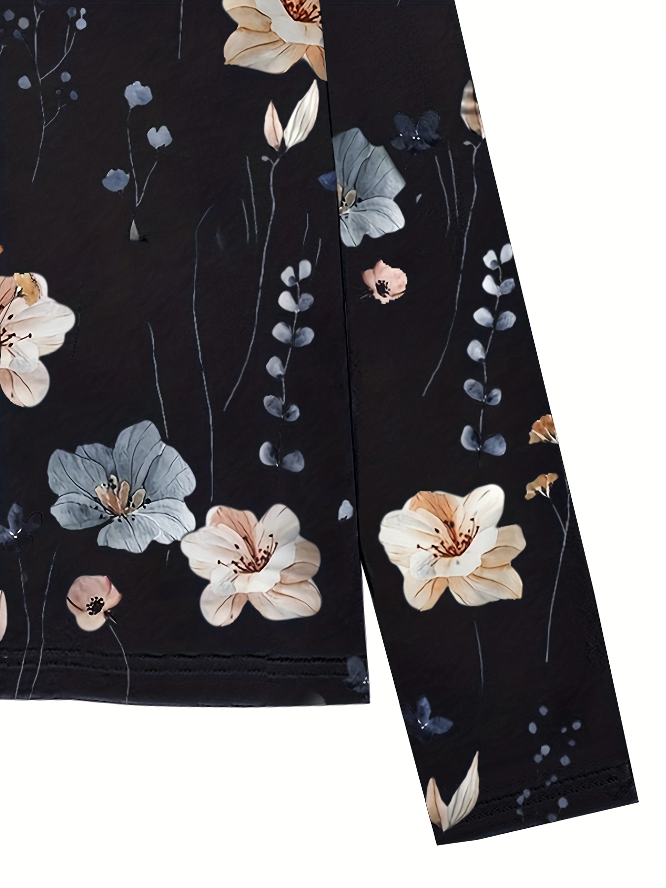 floral print sweatshirt casual long sleeve crew neck sweatshirt for spring fall womens clothing details 19
