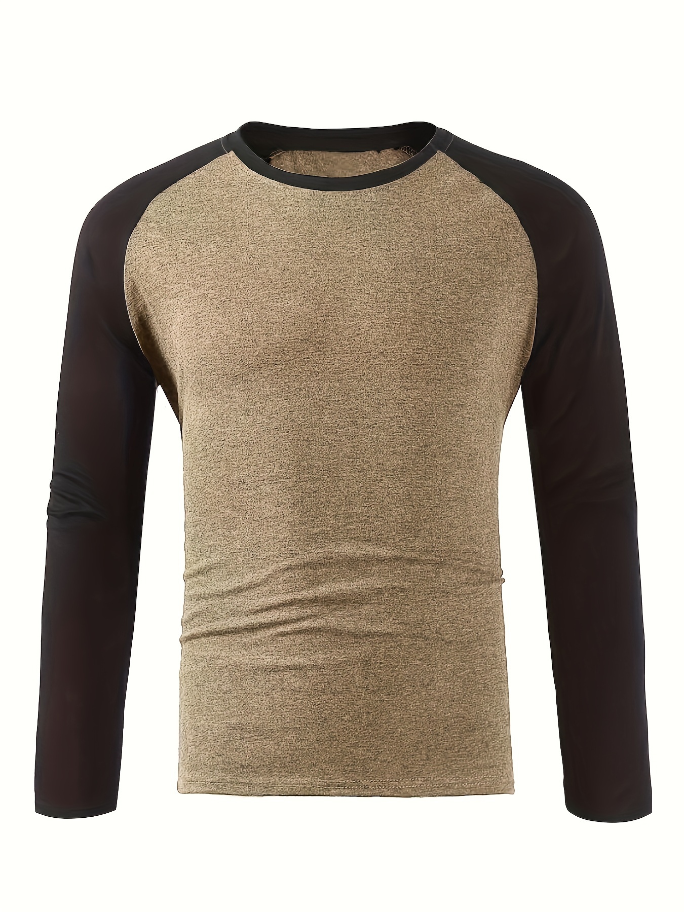mens basic casual long sleeve color block raglan sleeve t shirt for spring fall details 29