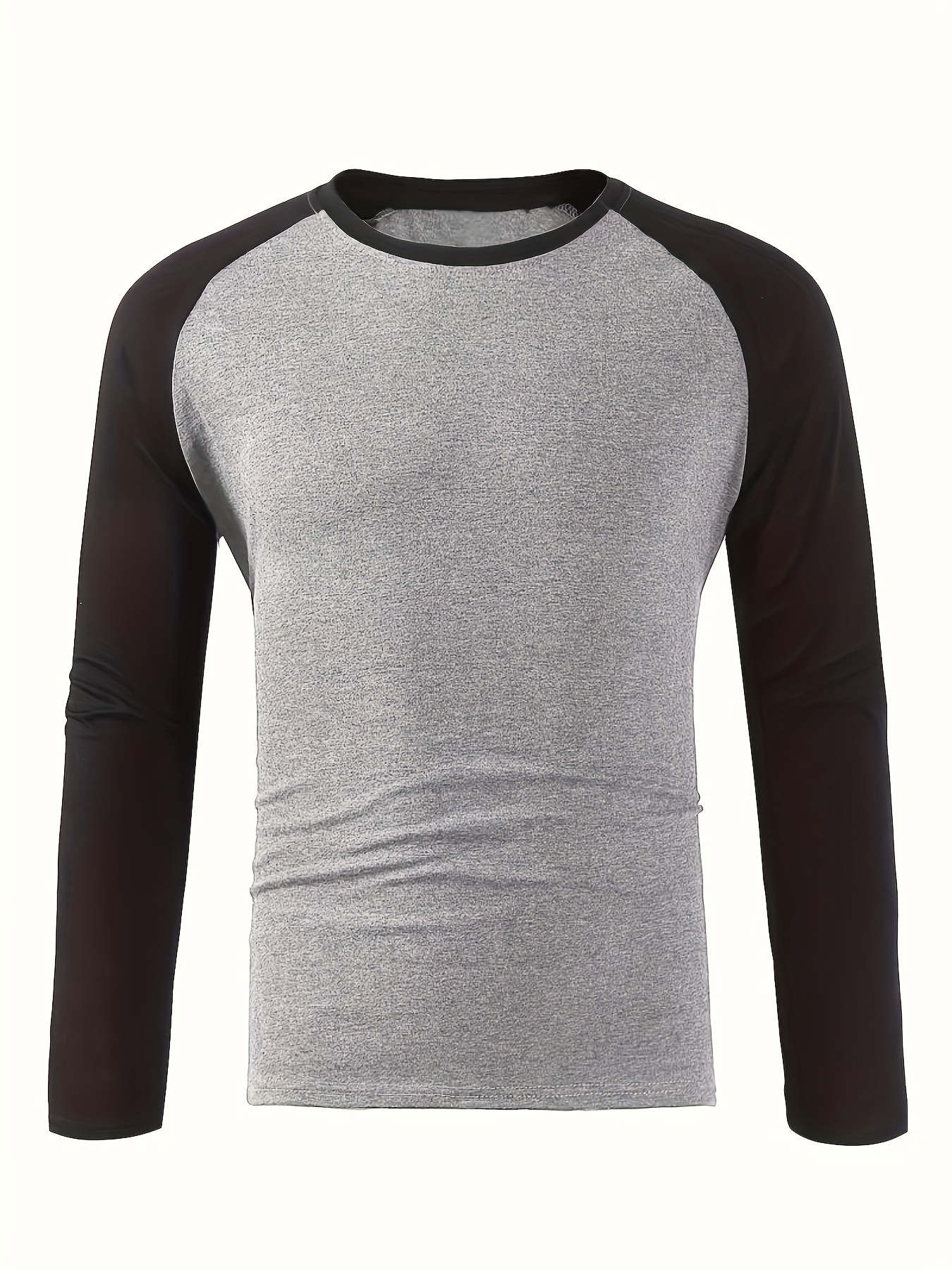 mens basic casual long sleeve color block raglan sleeve t shirt for spring fall details 13