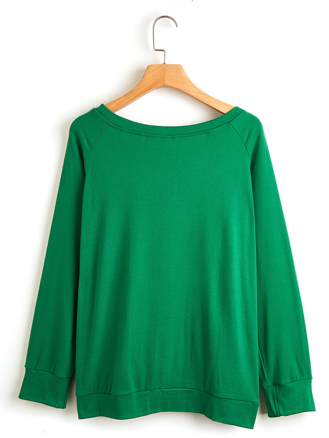 solid pullover sweatshirt long sleeve crew neck sweatshirt casual tops for fall winter womens clothing details 25