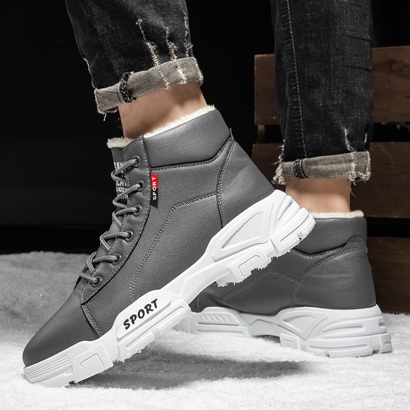 mens comfortable warm lace up boots snow boots autumn winter details 1