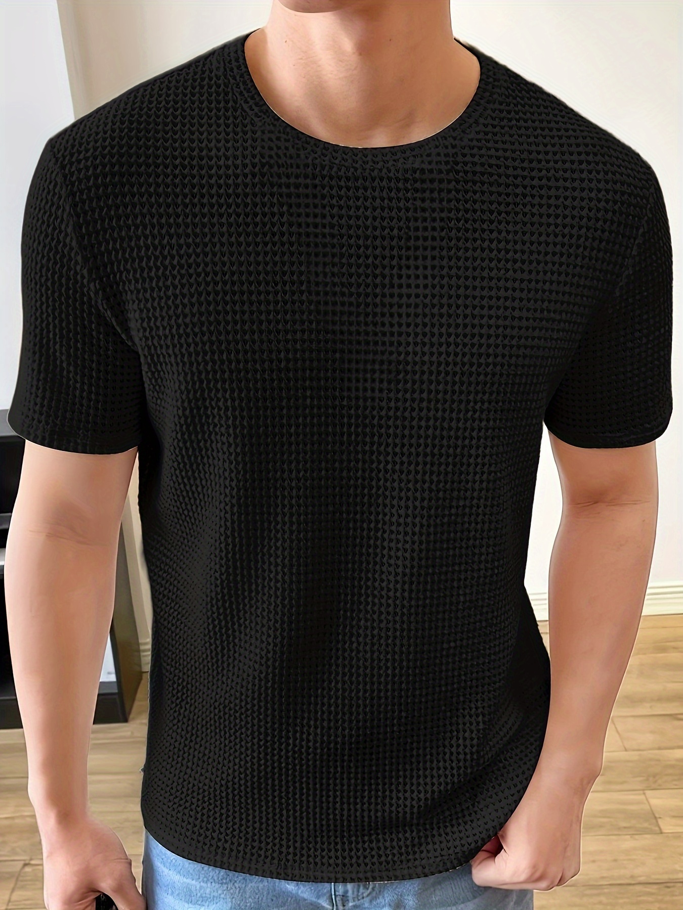 mens hollow out crew neck active t shirt casual comfy tees tshirts for summer mens clothing tops for daily gym workout running details 9