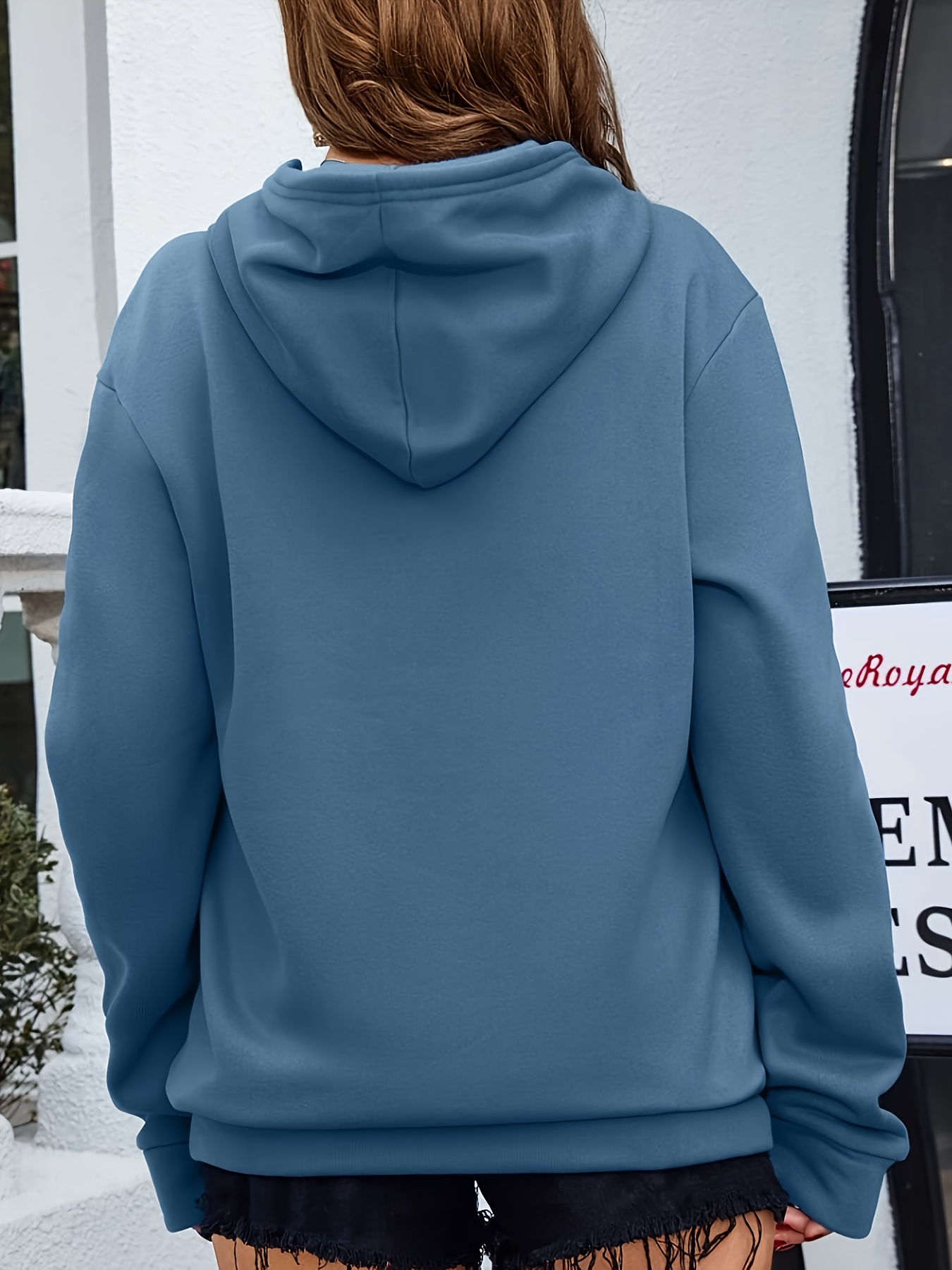 leopard heart print drawstring hoodie casual long sleeve drop shoulder hoodie womens clothing details 5