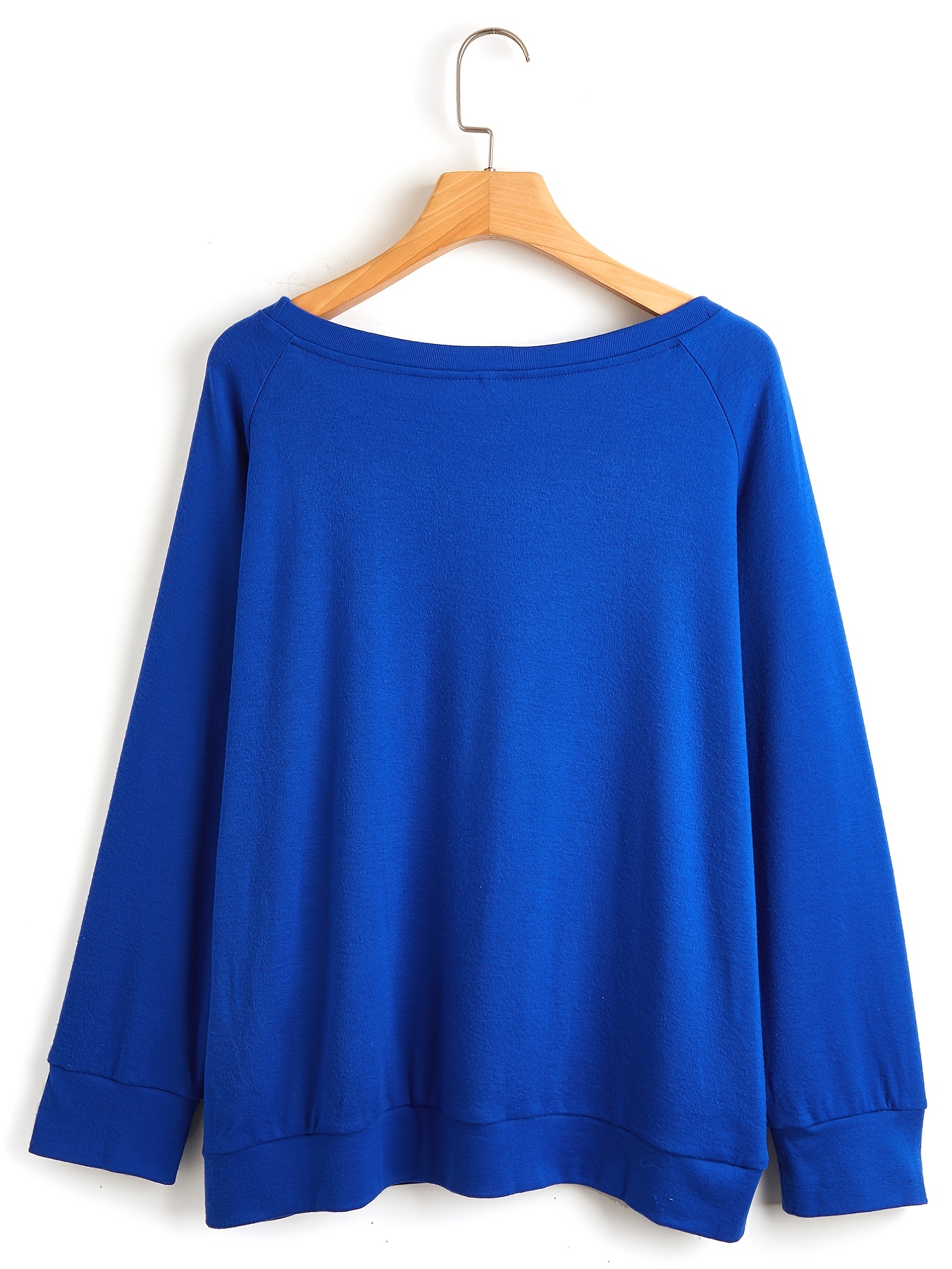 solid pullover sweatshirt long sleeve crew neck sweatshirt casual tops for fall winter womens clothing details 22