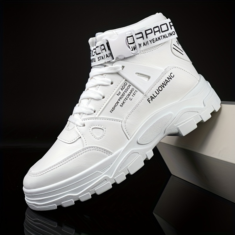 mens trendy work boots windproof anti skid high top lace up shoes with thick sole for outdoor walking running hiking autumn and winter details 11