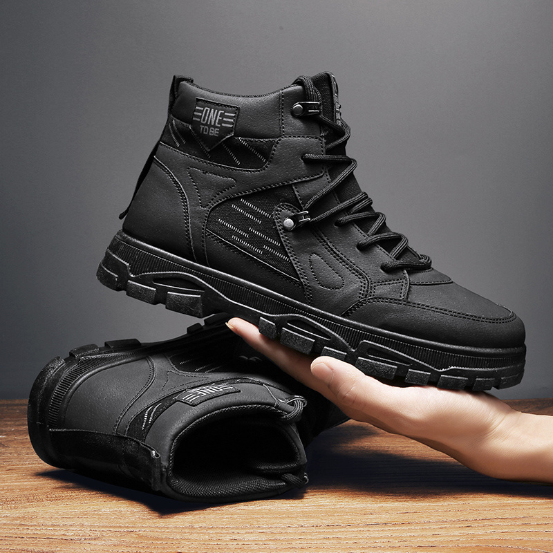 mens comfortable breathable durable lace up boots hiking boots for winter details 6