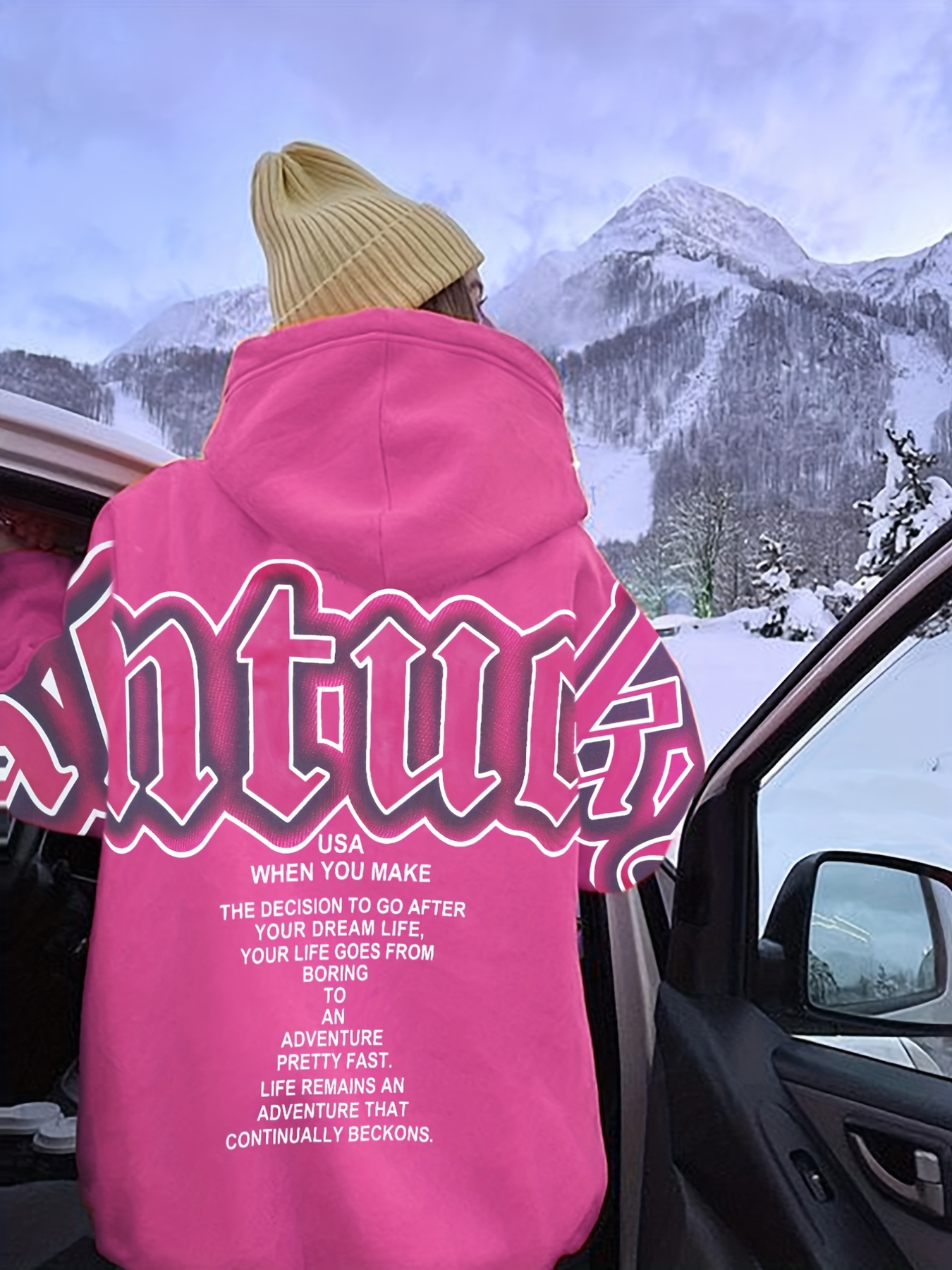 letter print loose hoodie casual long sleeve hoodies sweatshirt womens clothing details 29