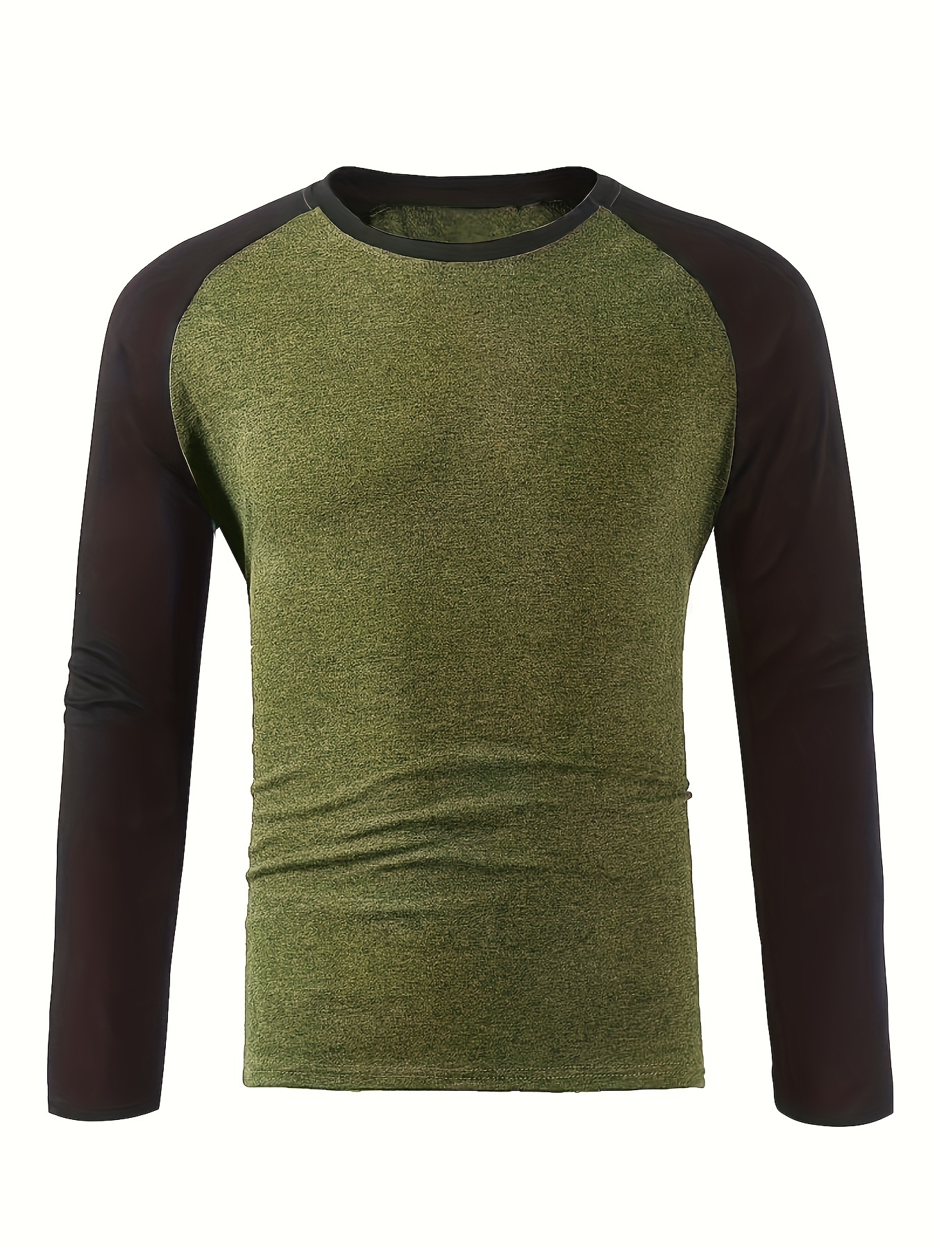mens basic casual long sleeve color block raglan sleeve t shirt for spring fall details 40