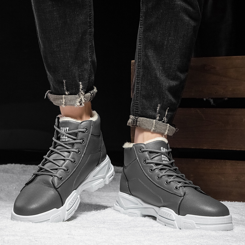 mens comfortable warm lace up boots snow boots autumn winter details 0