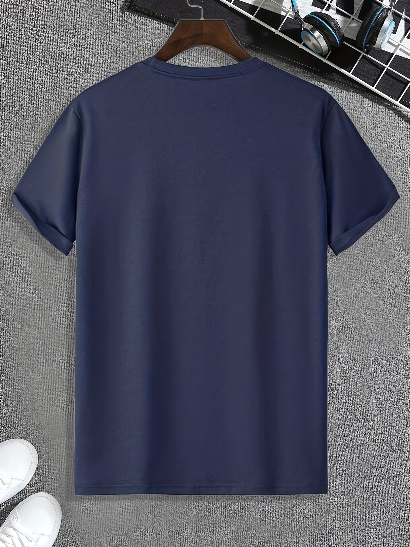 simple letter print mens graphic t shirt casual comfy tees for summer details 4