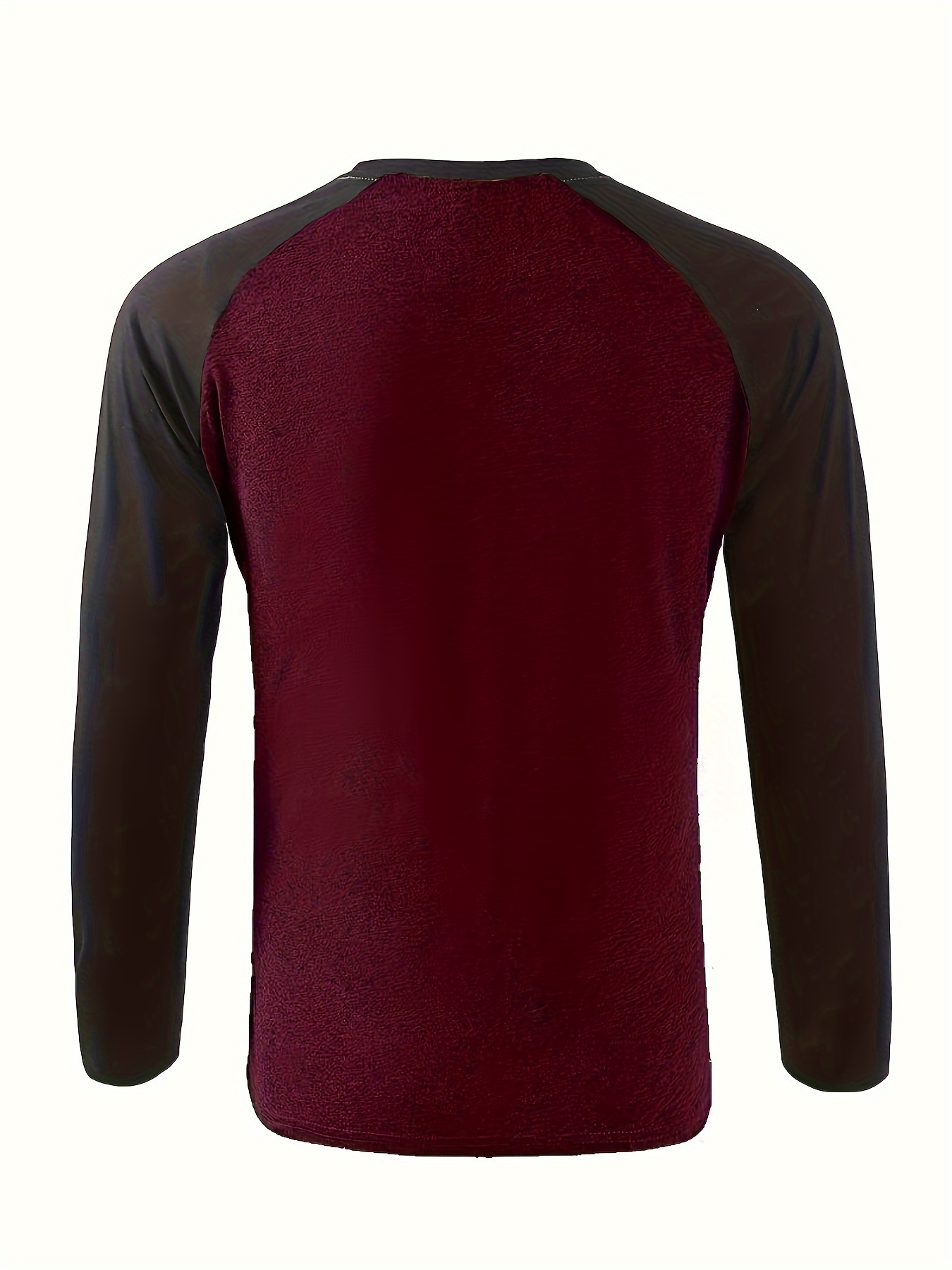 mens basic casual long sleeve color block raglan sleeve t shirt for spring fall details 7