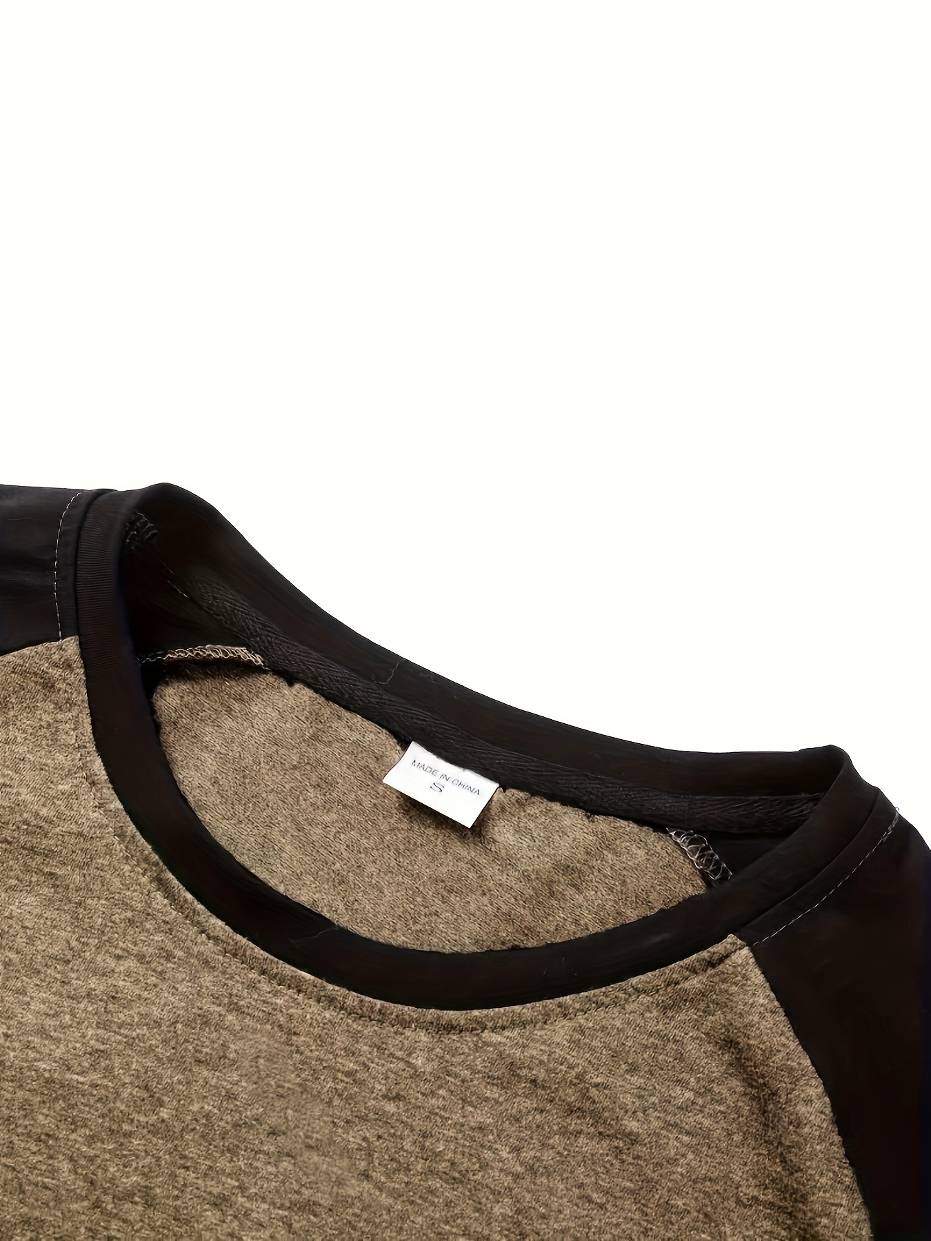 mens basic casual long sleeve color block raglan sleeve t shirt for spring fall details 30