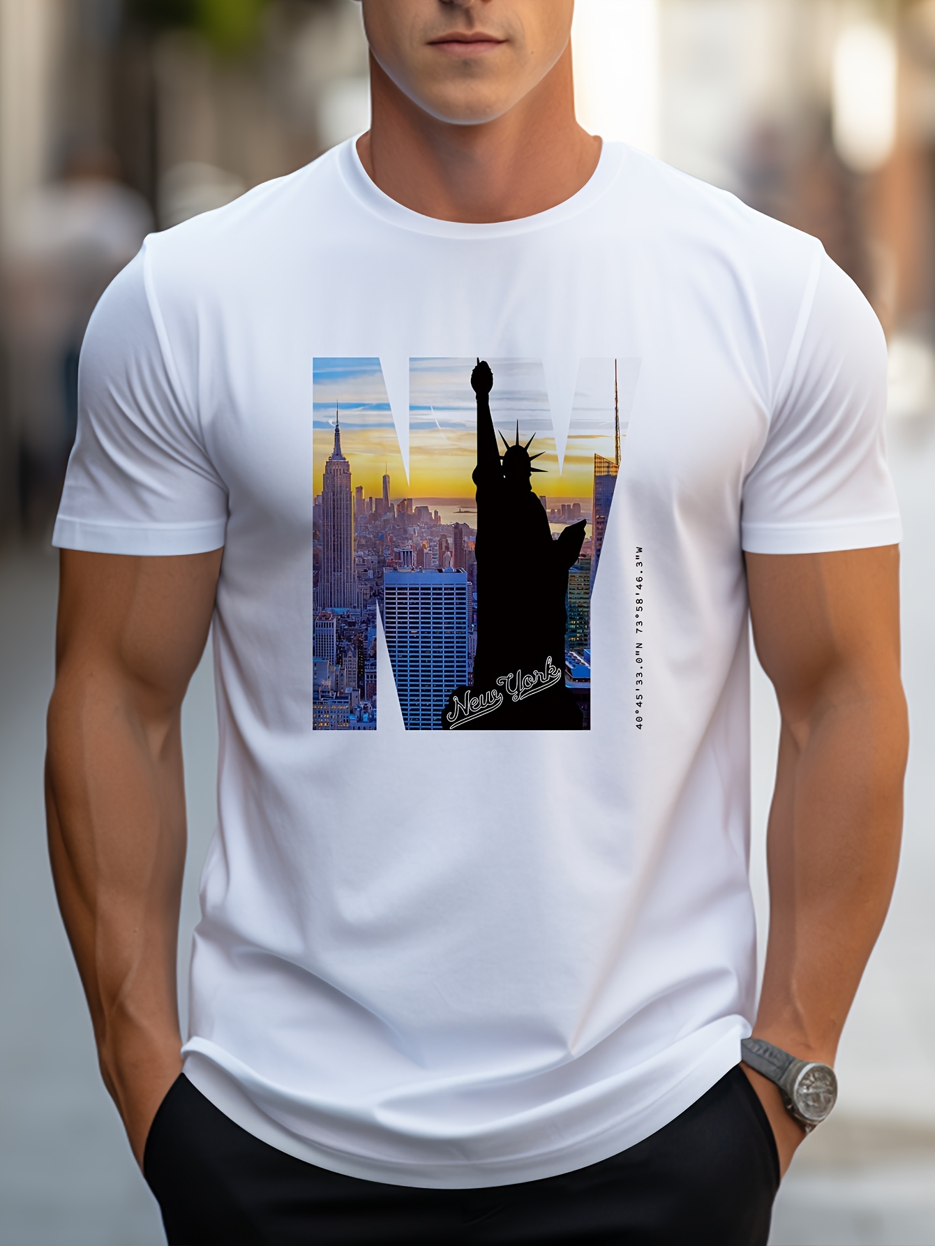 ny graphic print mens creative top casual short sleeve crew neck t shirt mens clothing for summer outdoor details 0