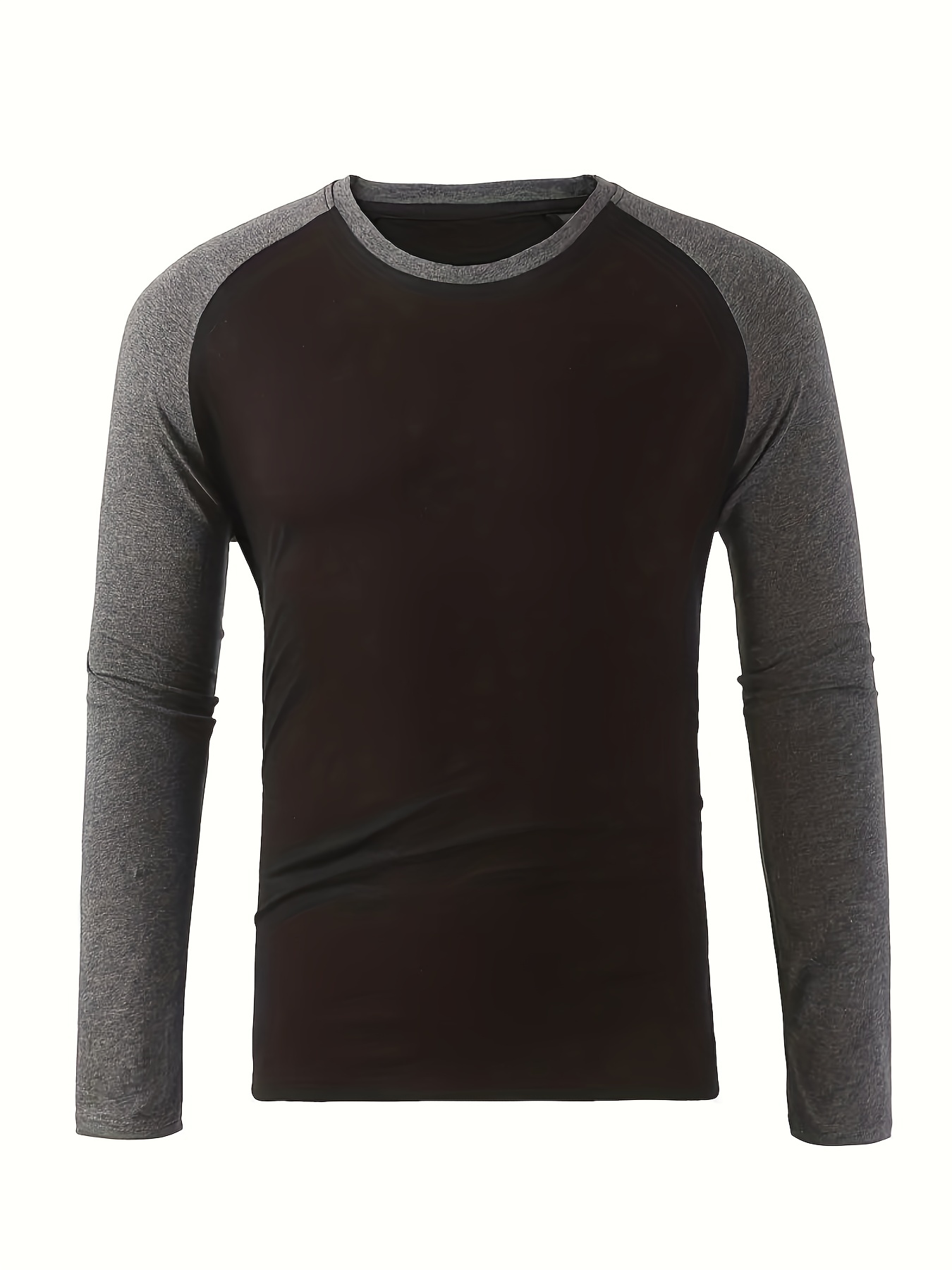 mens basic casual long sleeve color block raglan sleeve t shirt for spring fall details 4