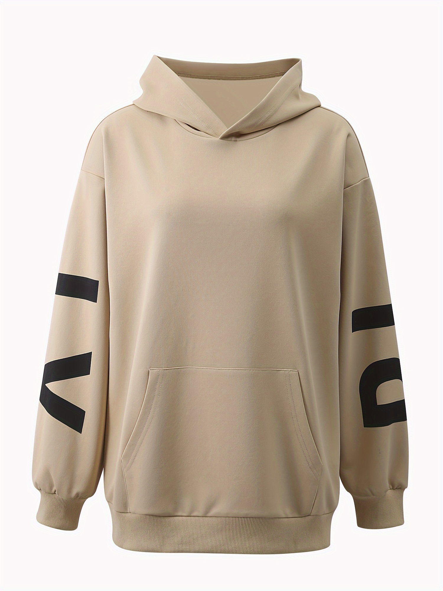 letter print hoodie casual long sleeve hoodies sweatshirt womens clothing details 5