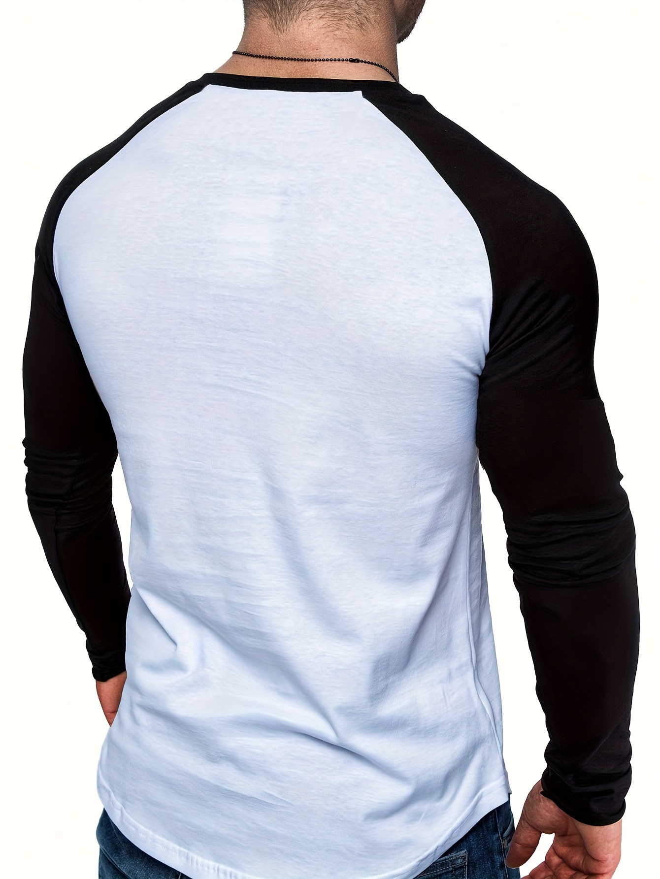 mens printed long sleeve t shirt mens casual vintage crew neck sports tops details 3