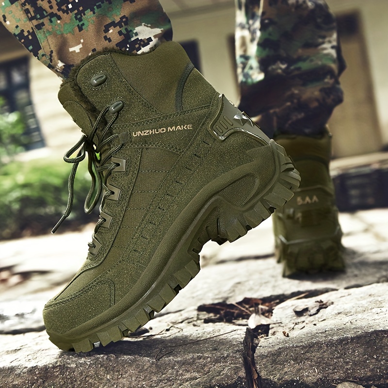 mens outdoor service boots combat boots casual lace up walking shoes army boots military boots for training details 4