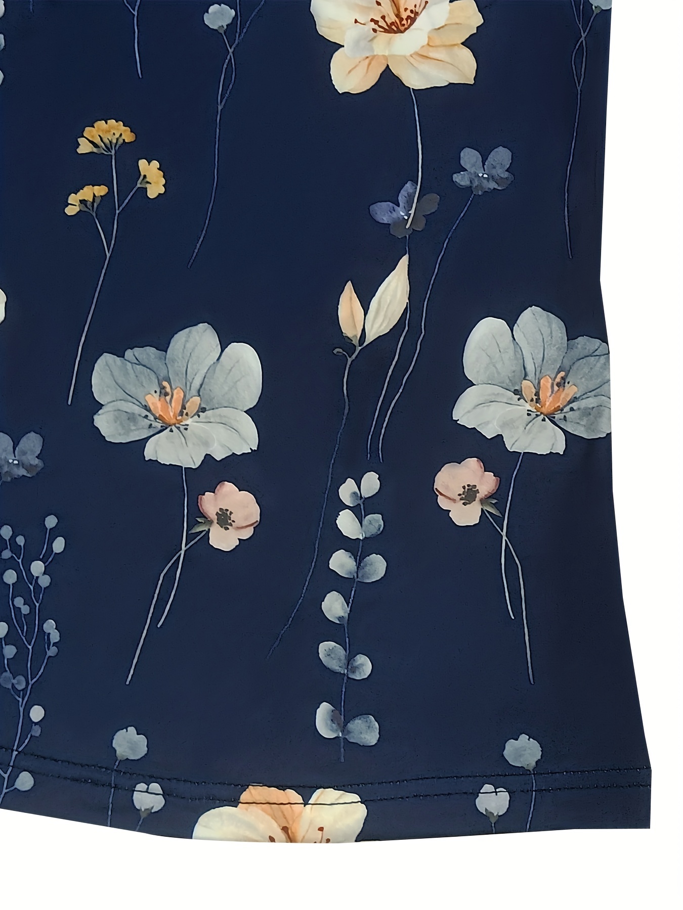 floral print sweatshirt casual long sleeve crew neck sweatshirt for spring fall womens clothing details 9