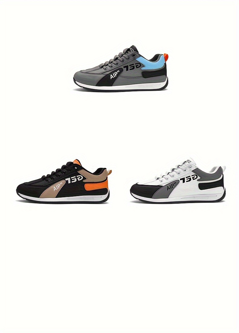 mens trendy versatile sneakers casual durable slip resistant comfy lace up sneakers for outdoor activities details 4