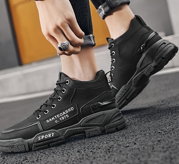 mens sturdy work boots lace up boots comfortable and breathable shoes sneakers details 6
