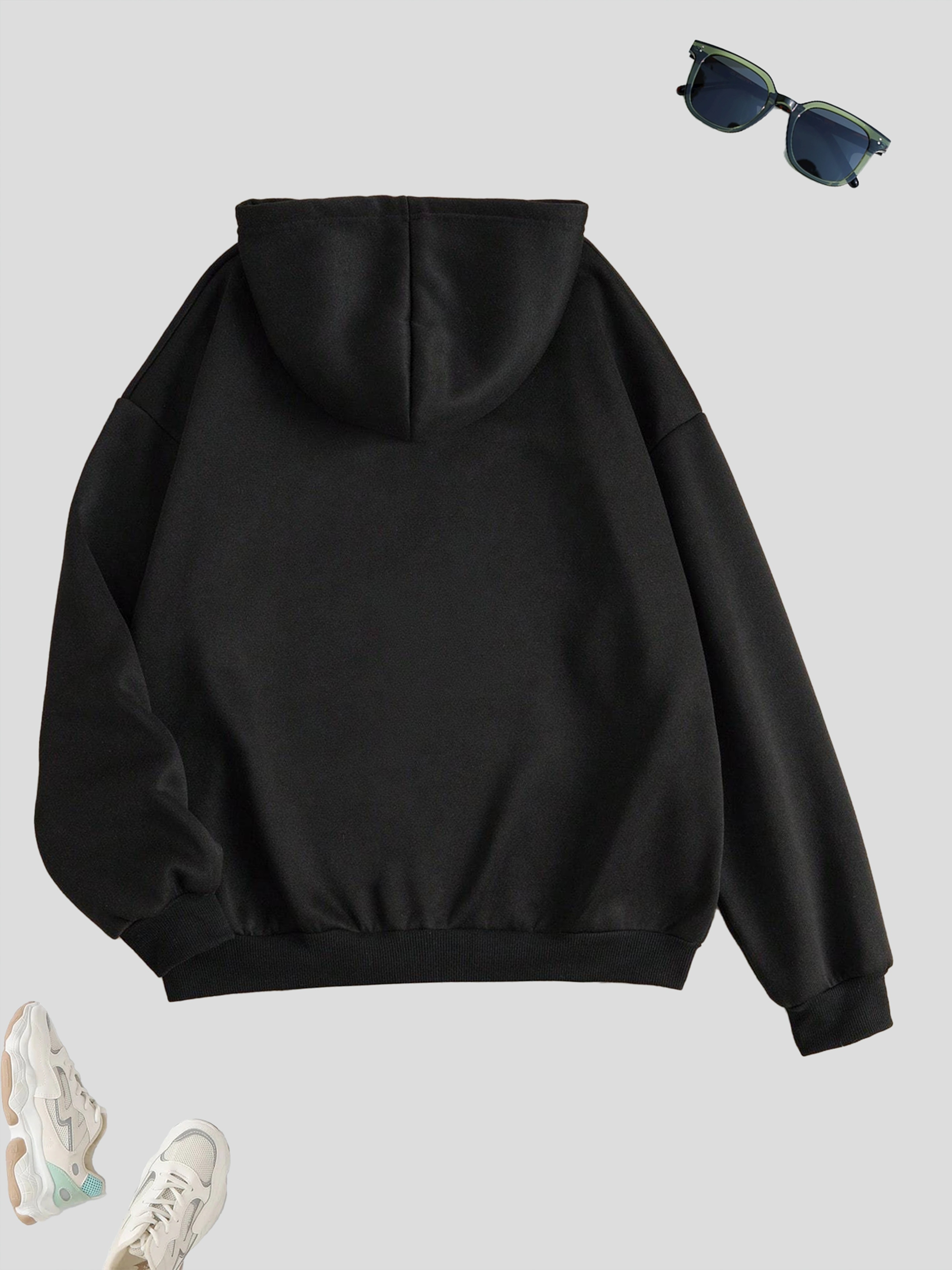 solid zip up hoodie casual long sleeve drawstring hoodies sweatshirt womens clothing details 11