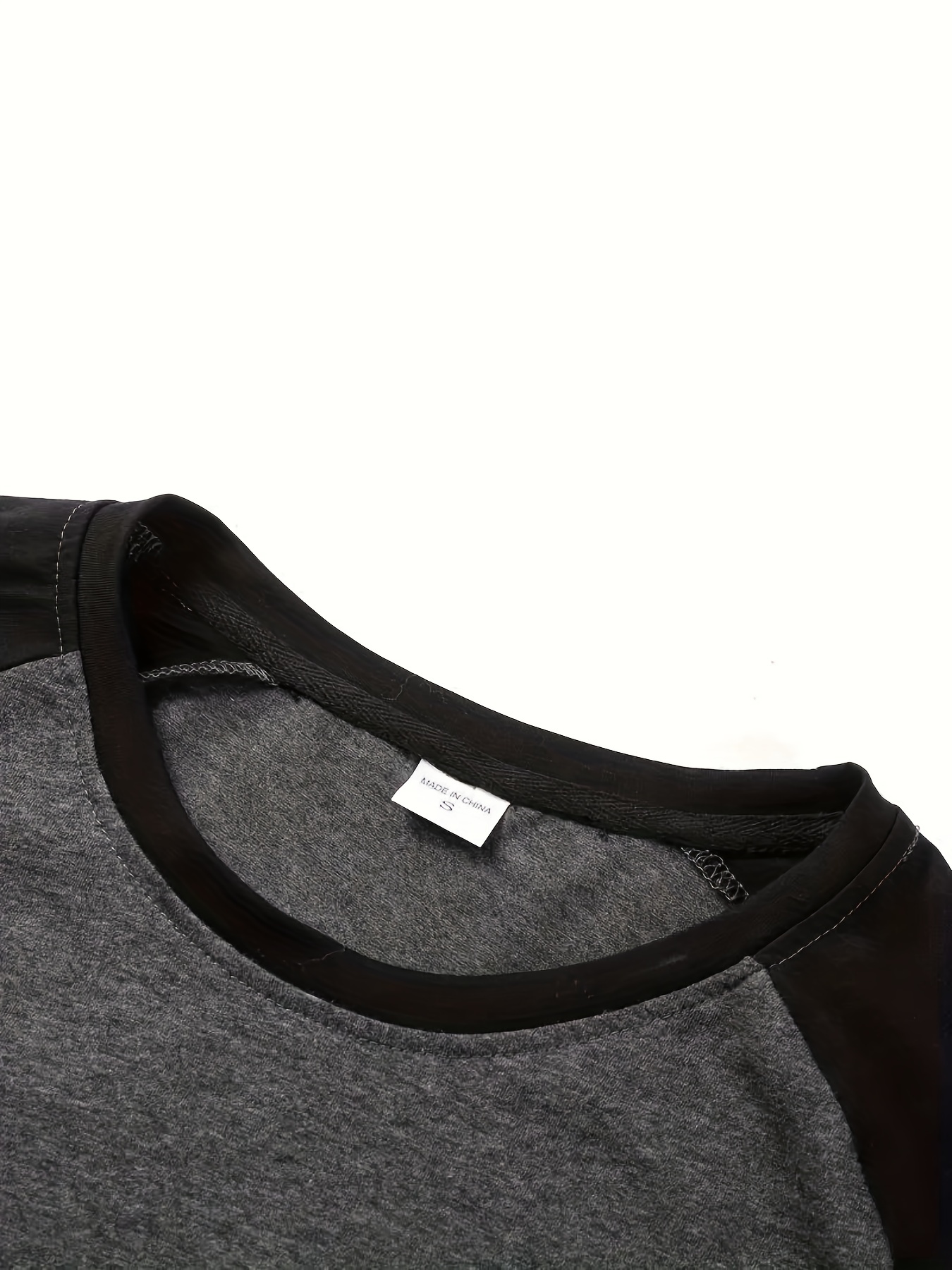 mens basic casual long sleeve color block raglan sleeve t shirt for spring fall details 37