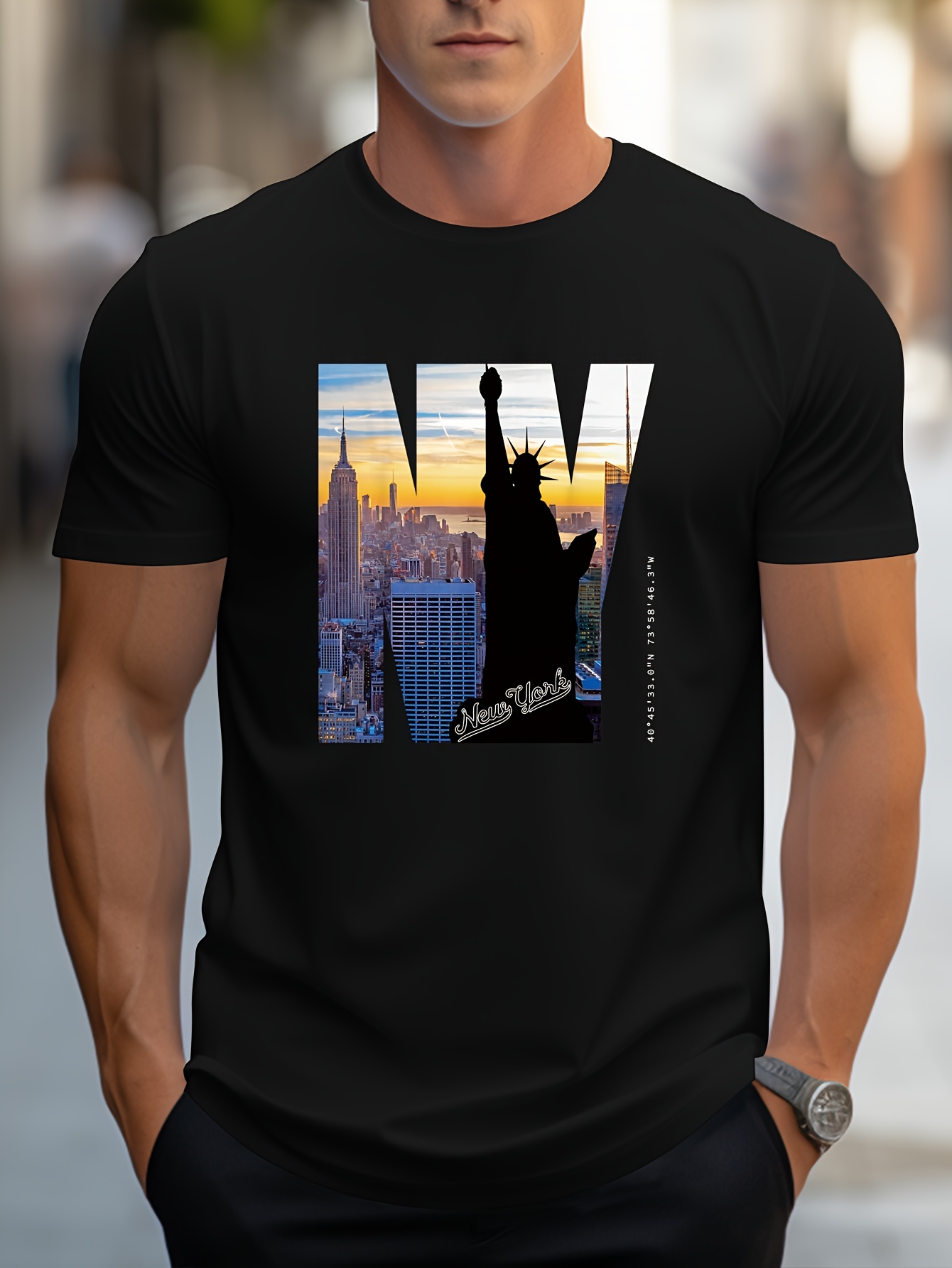 ny graphic print mens creative top casual short sleeve crew neck t shirt mens clothing for summer outdoor details 10