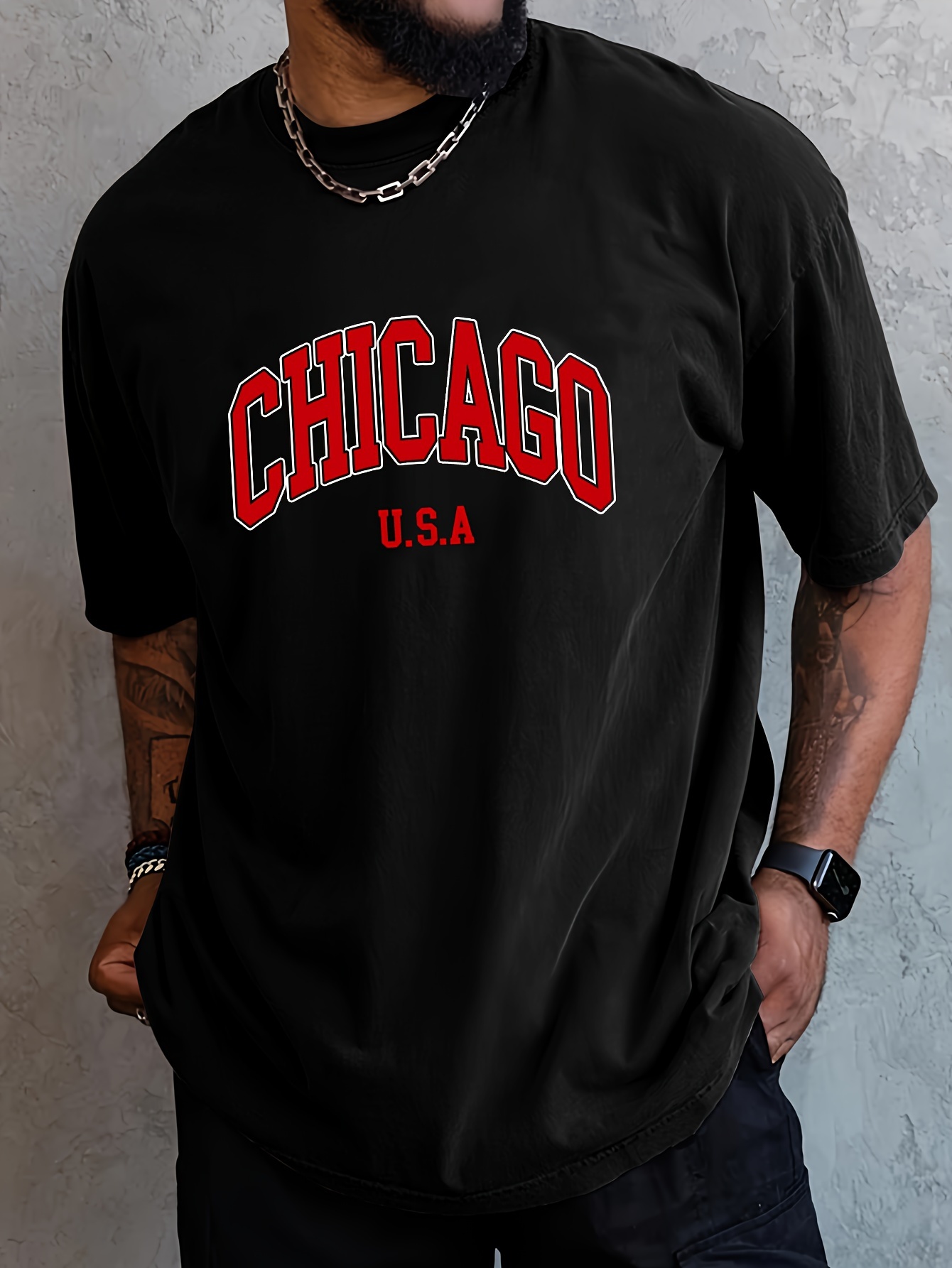 chicago print mens breathable golf short sleeve shirts sports top for athletic gym bodybuilding workout running training mens clothing details 5