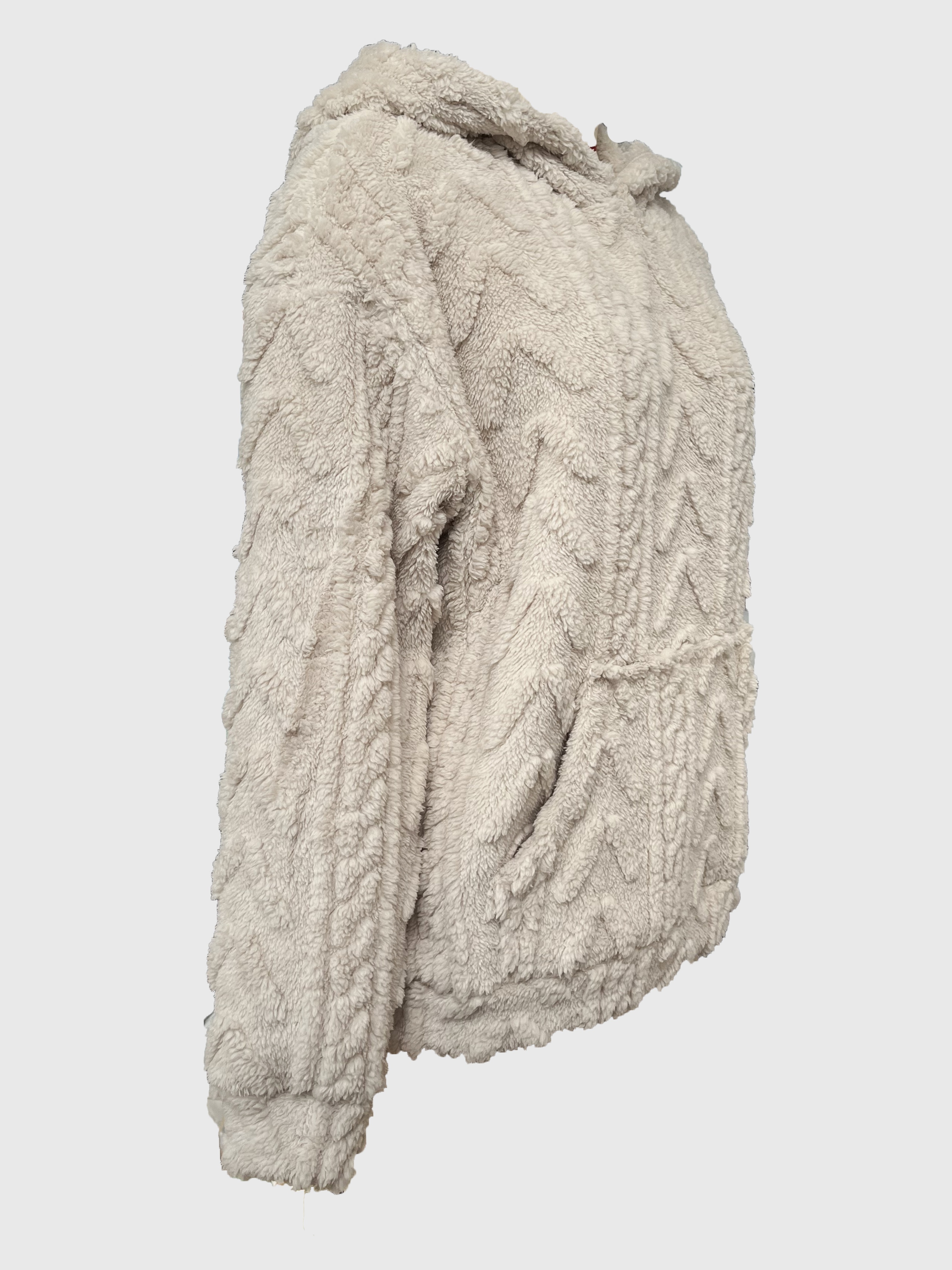 solid teddy bear textured hoodie casual long sleeve kangaroo pocket hoodie sweatshirt womens clothing details 2