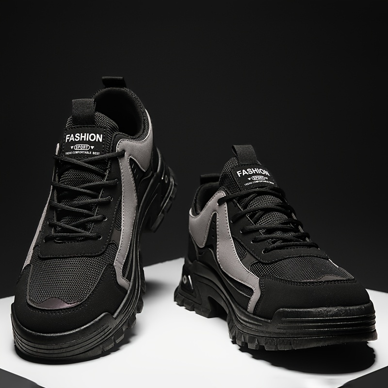 mens casual sneakers with pu leather uppers wear resistant ati skid lace up shoes for outdoor daily details 8