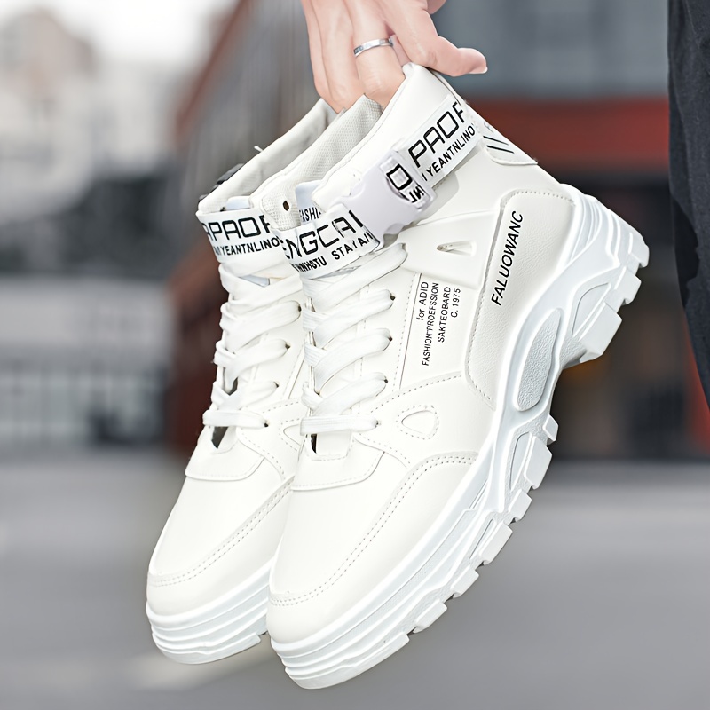 mens trendy work boots windproof anti skid high top lace up shoes with thick sole for outdoor walking running hiking autumn and winter details 9