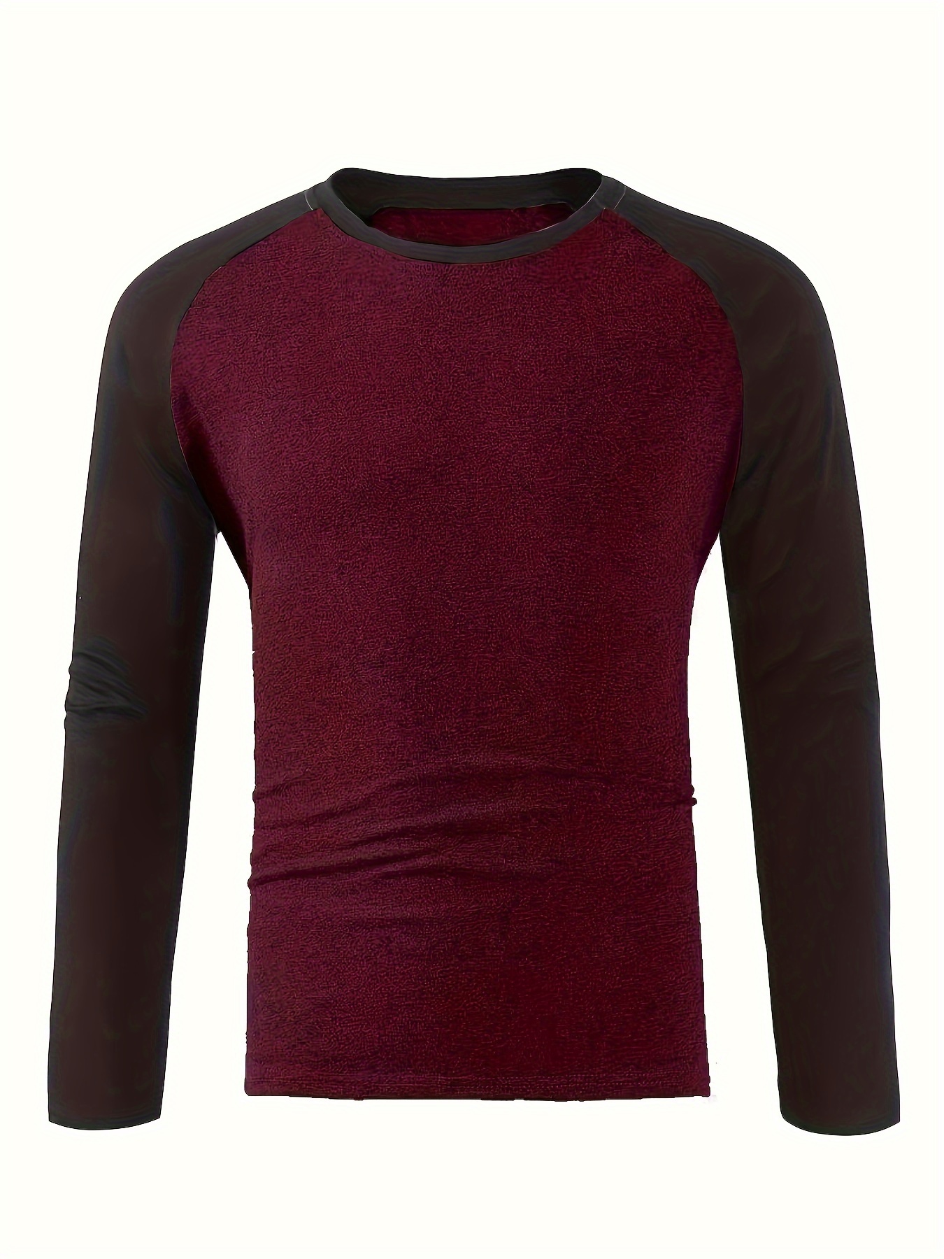 mens basic casual long sleeve color block raglan sleeve t shirt for spring fall details 8