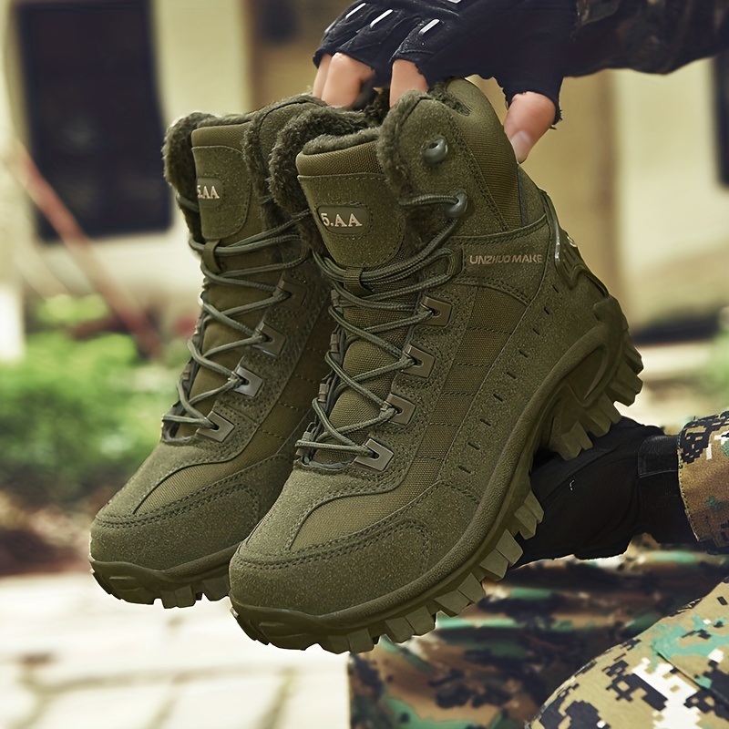 mens outdoor service boots combat boots casual lace up walking shoes army boots military boots for training details 3