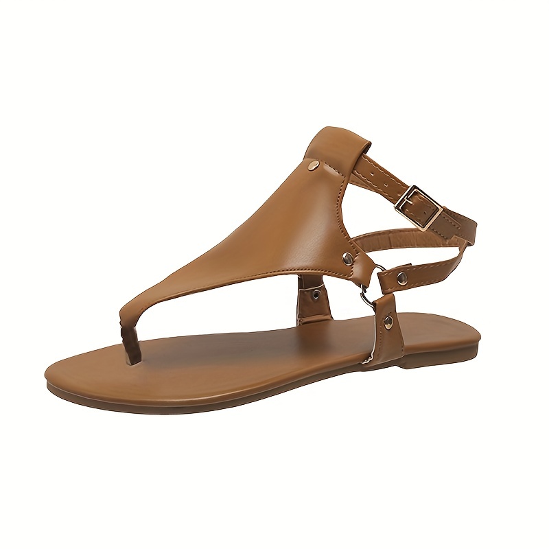 womens flat thong sandals roman style open toe buckle strap shoes casual slingback sandals details 4