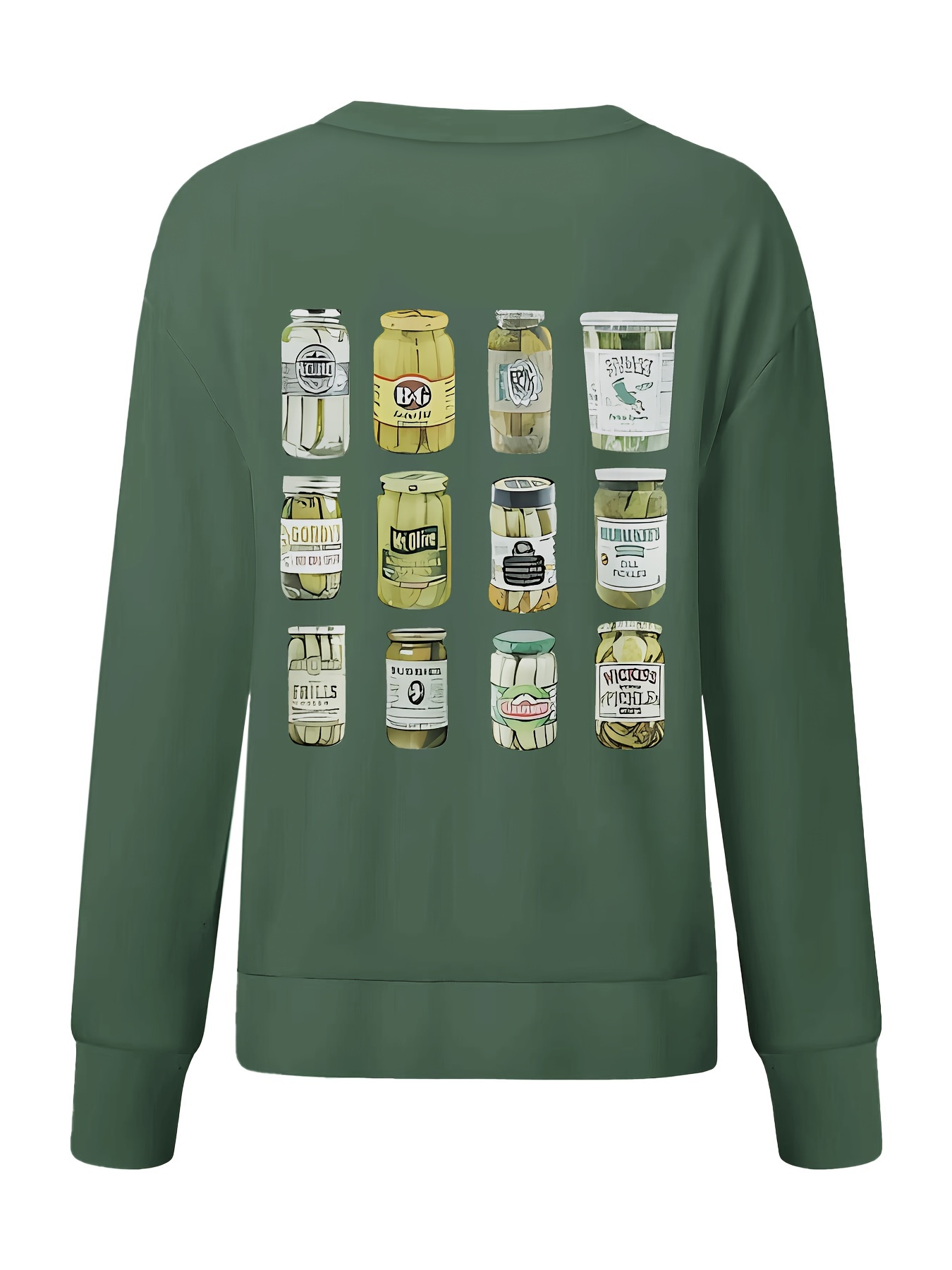 letter print pullover sweatshirt, pickle letter print pullover sweatshirt casual long sleeve crew neck sweatshirt for fall winter womens clothing details 2