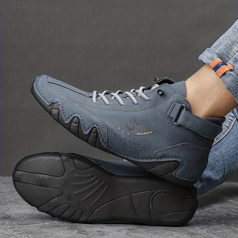 mens lace up ankle boots casual walking shoes with embossed numbers details 5