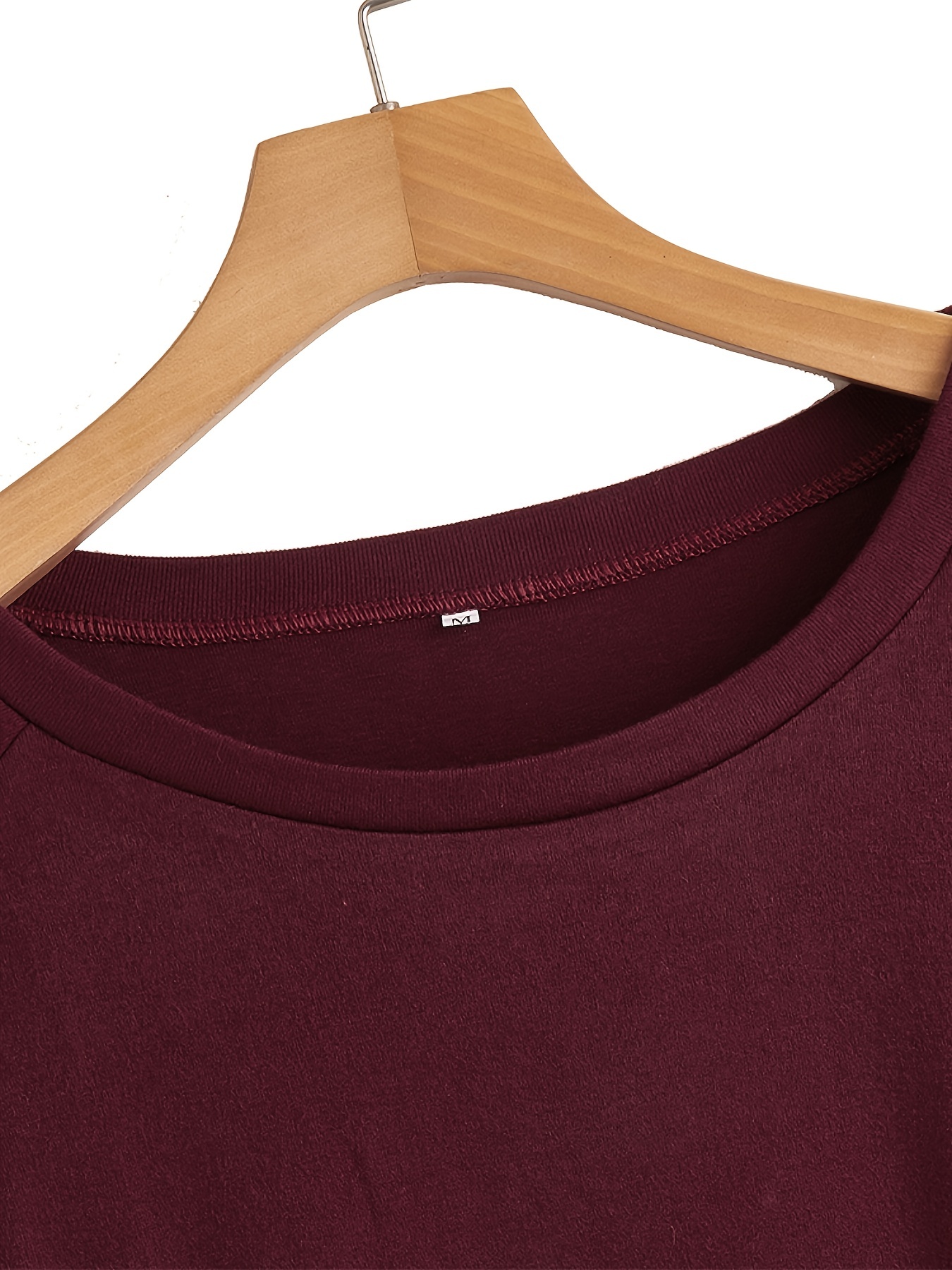 solid pullover sweatshirt long sleeve crew neck sweatshirt casual tops for fall winter womens clothing details 2