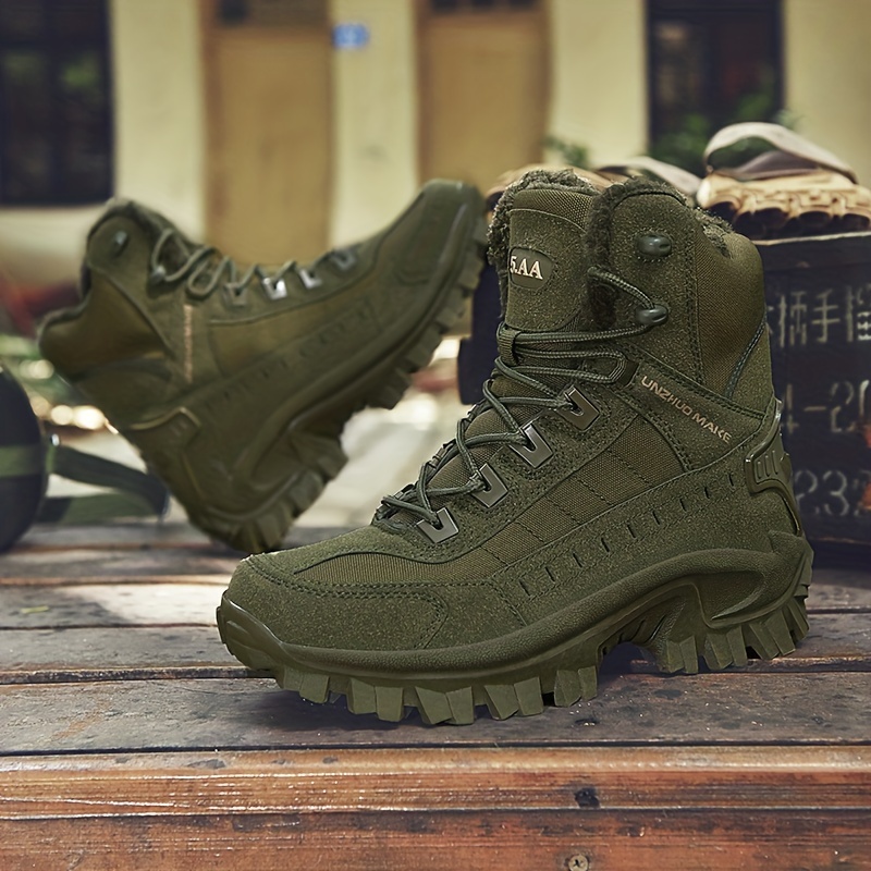 mens outdoor service boots combat boots casual lace up walking shoes army boots military boots for training details 5