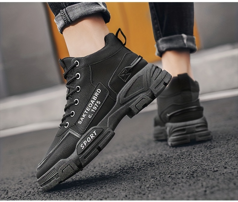 mens sturdy work boots lace up boots comfortable and breathable shoes sneakers details 4
