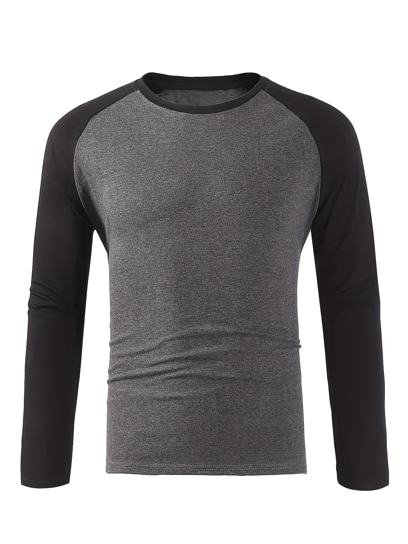mens basic casual long sleeve color block raglan sleeve t shirt for spring fall details 36