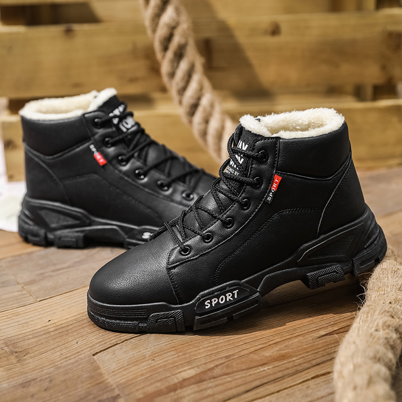 mens comfortable warm lace up boots snow boots autumn winter details 3