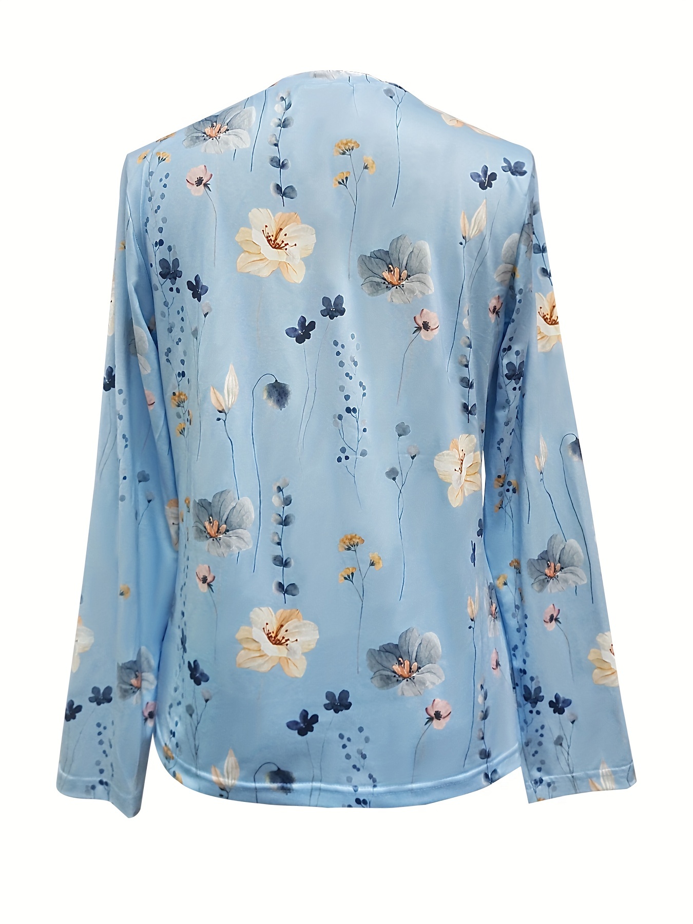 floral print sweatshirt casual long sleeve crew neck sweatshirt for spring fall womens clothing details 11